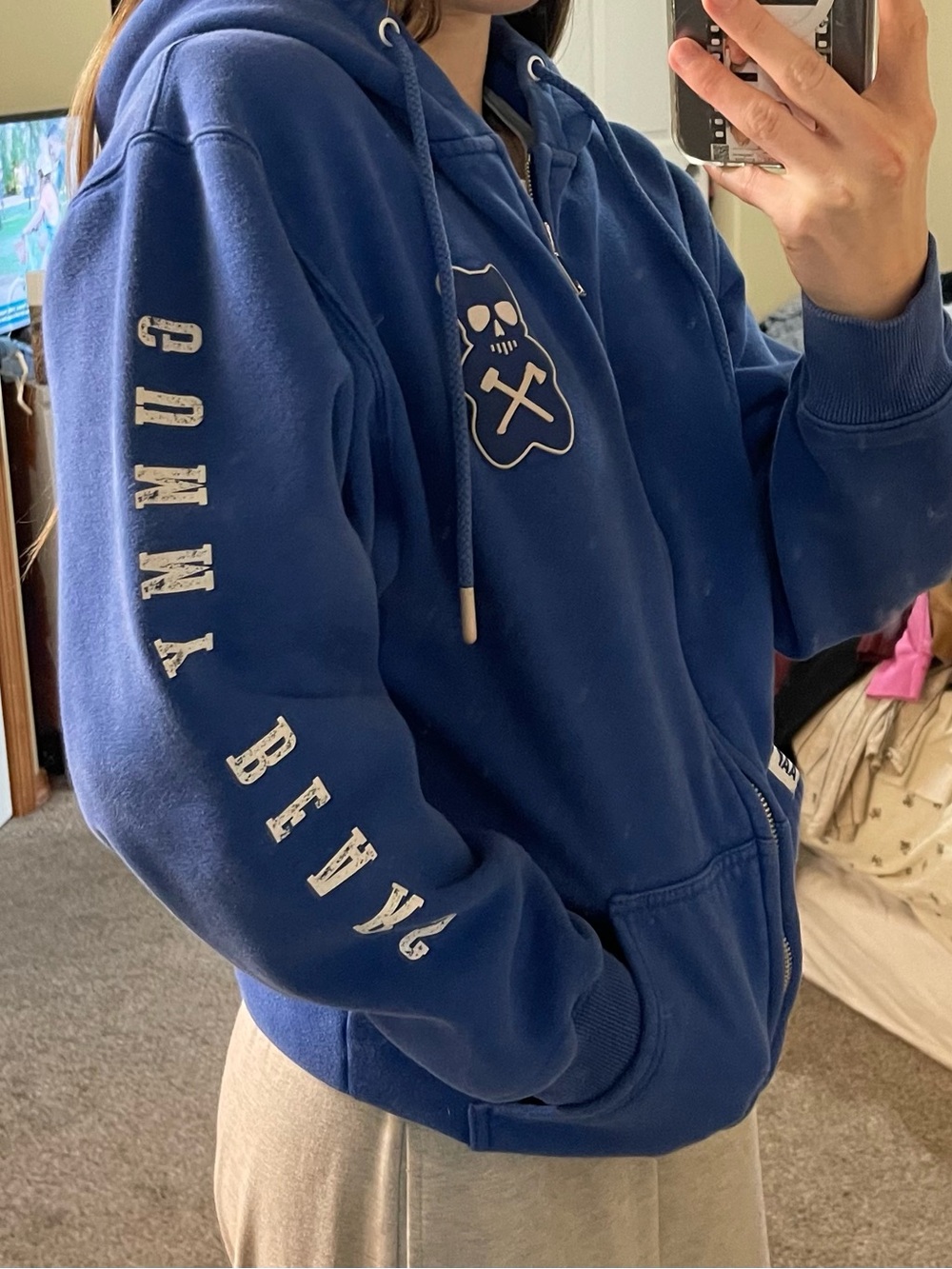 Axe and Sledge Blue Zip-Up Hoodie